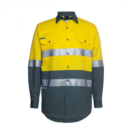 Yellow Green Cotton Hi Vis Work Shirts